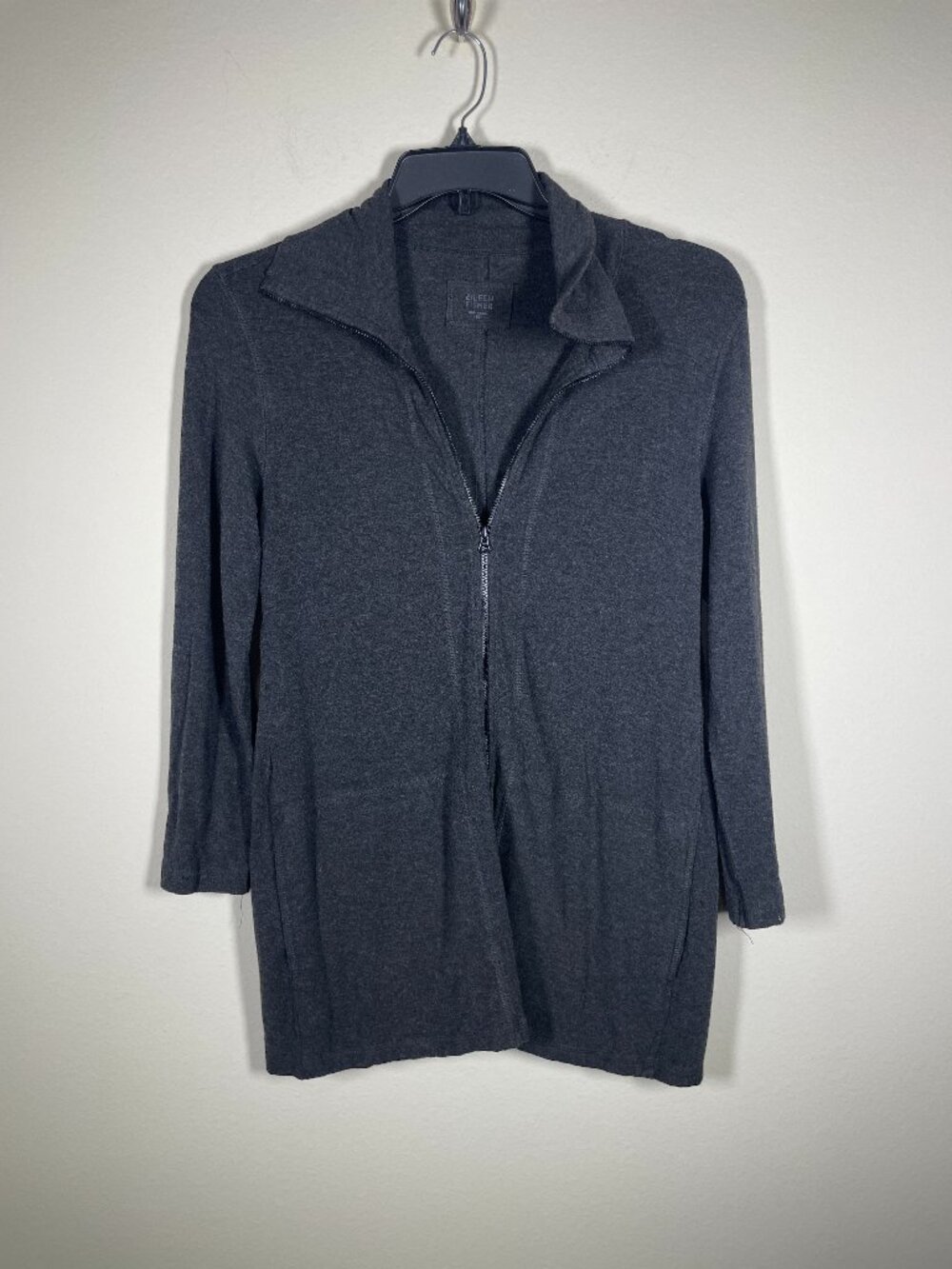 Eileen Fisher Women's Black Full Zip Light Jacket Medium Casual!